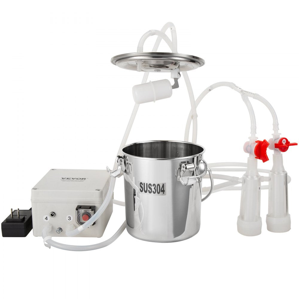9JYZ-3 - Efficient VEVOR Goat Milking Machine with 3L Stainless Steel Bucket
