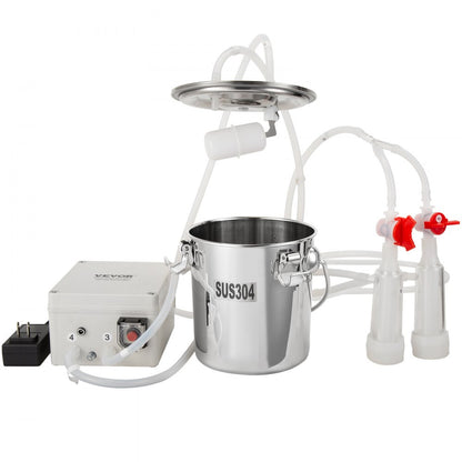 9JYZ-3 - Efficient VEVOR Goat Milking Machine with 3L Stainless Steel Bucket