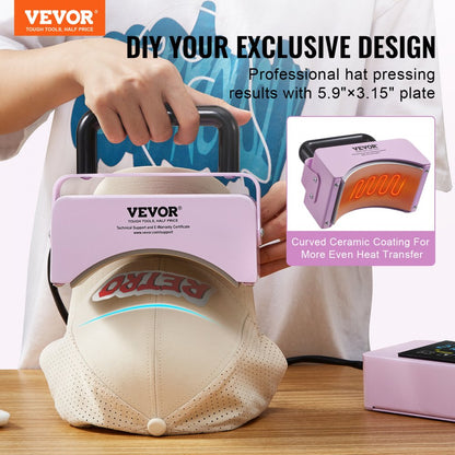 DF55A - Portable 5.9"x3.15" Hat Press with Silicone Pad