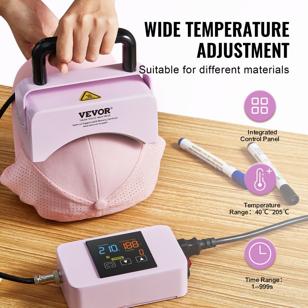 DF55A - Portable 5.9"x3.15" Hat Press with Silicone Pad