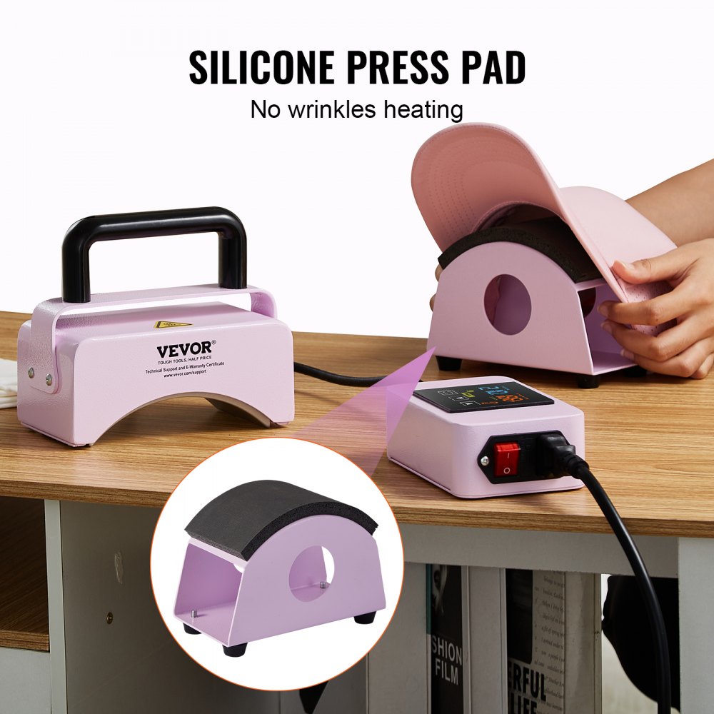 DF55A - Portable 5.9"x3.15" Hat Press with Silicone Pad