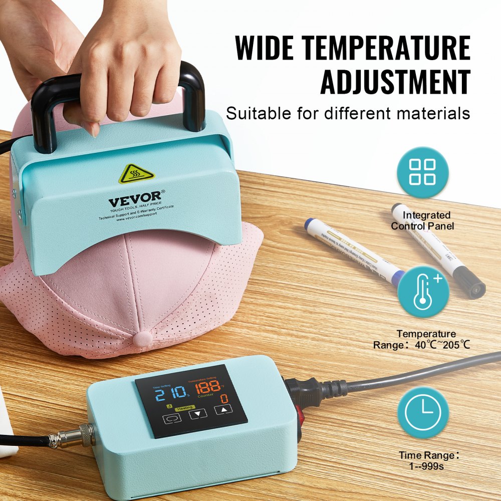 DF55A - 5.9" Hat Press Machine for Easy Cap Customization