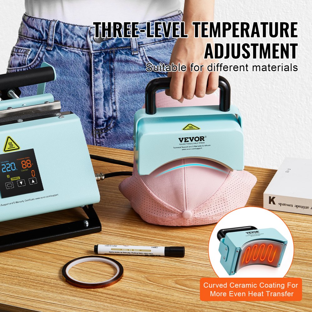 F1130 - Versatile 2-in-1 Heat Press for Tumblers and Hats