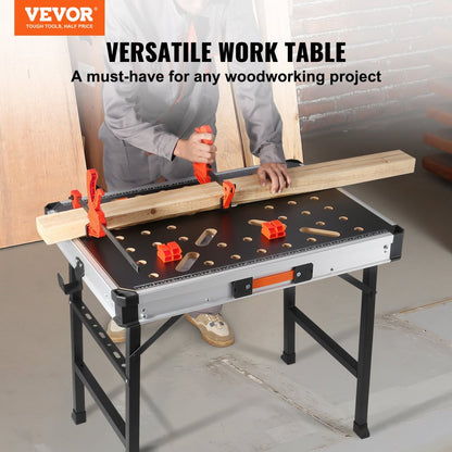 YH-WB028 - Heavy-Duty Folding Workbench with Tool Storage & Adjustable Height