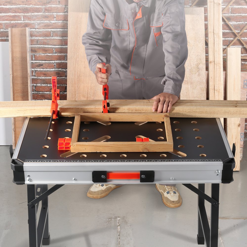 YH-WB028 - Heavy-Duty Folding Workbench with Tool Storage & Adjustable Height