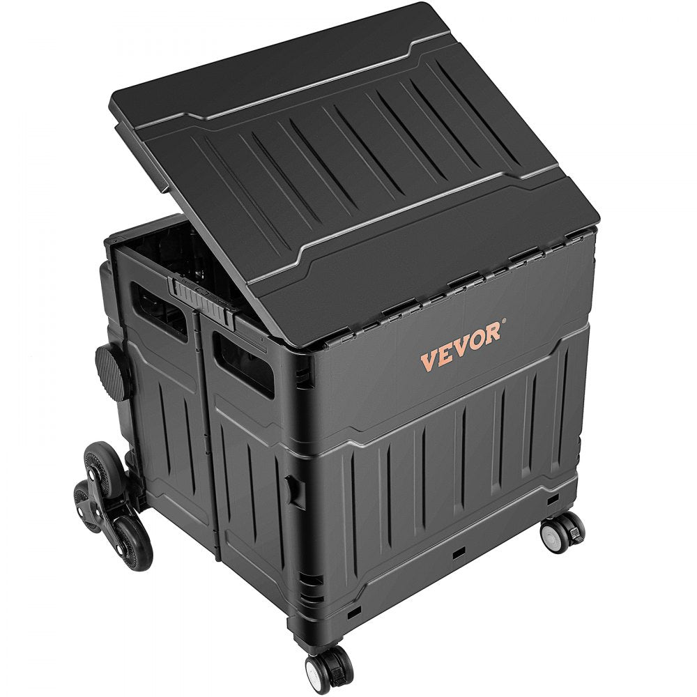 010781964698 - Foldable Stair Climbing Cart with Adjustable Handle, 19.5"x6.9"x18.3"