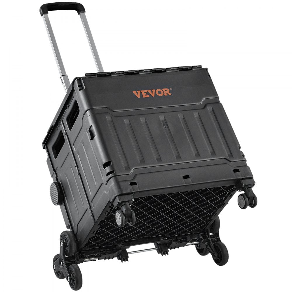 010781964698 - Foldable Stair Climbing Cart with Adjustable Handle, 19.5"x6.9"x18.3"