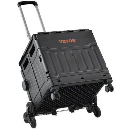 010781964698 - Foldable Stair Climbing Cart with Adjustable Handle, 19.5"x6.9"x18.3"
