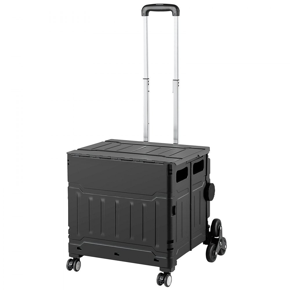 010781964698 - Foldable Stair Climbing Cart with Adjustable Handle, 19.5"x6.9"x18.3"