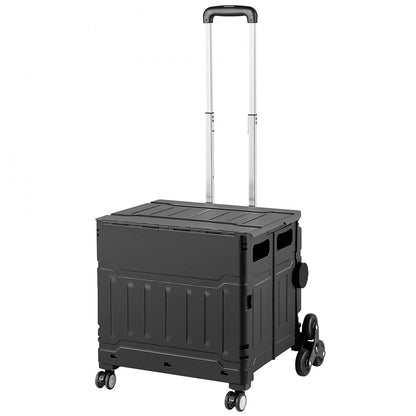 010781964698 - Foldable Stair Climbing Cart with Adjustable Handle, 19.5"x6.9"x18.3"