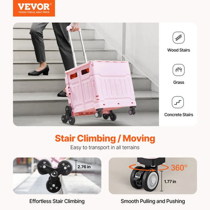 YN8803 - 65L Stair Climbing Shopping Cart with Adjustable Handle