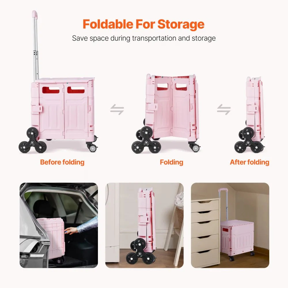 YN8803 - 65L Stair Climbing Shopping Cart with Adjustable Handle