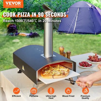GB-PO12D - 12-Inch VEVOR Outdoor Oven: Pellet & Charcoal, 1000°F Heat