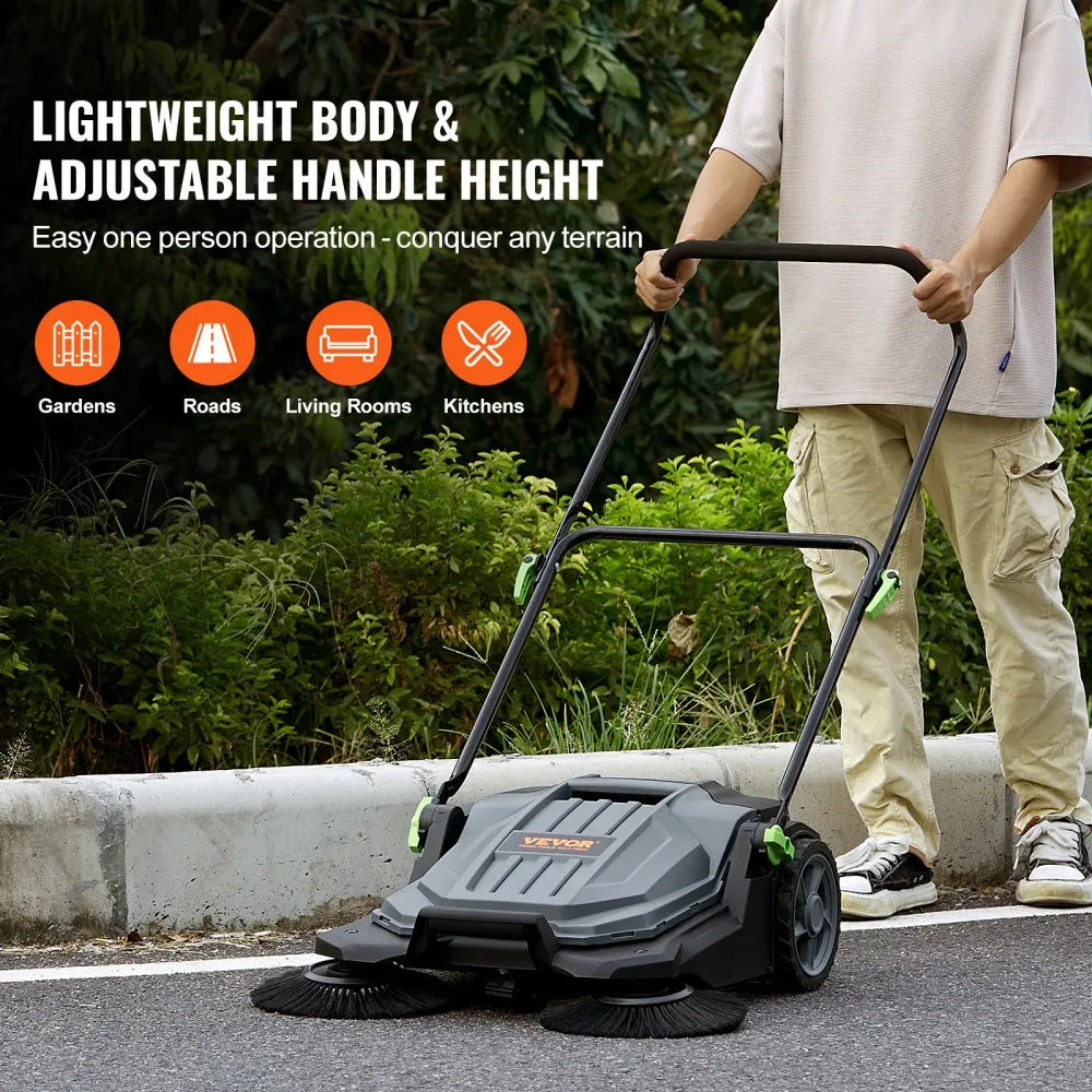 S13-001A - 25.6" Manual Floor Sweeper with Adjustable Handle
