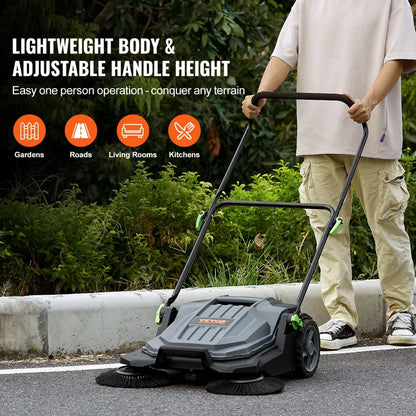 S13-001A - 25.6" Manual Floor Sweeper with Adjustable Handle