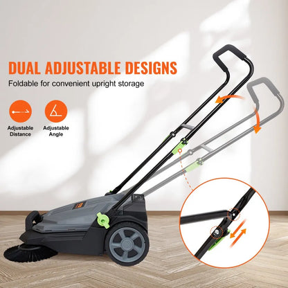 S13-001A - 25.6" Manual Floor Sweeper with Adjustable Handle