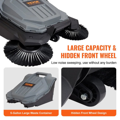 S13-001A - 25.6" Manual Floor Sweeper with Adjustable Handle