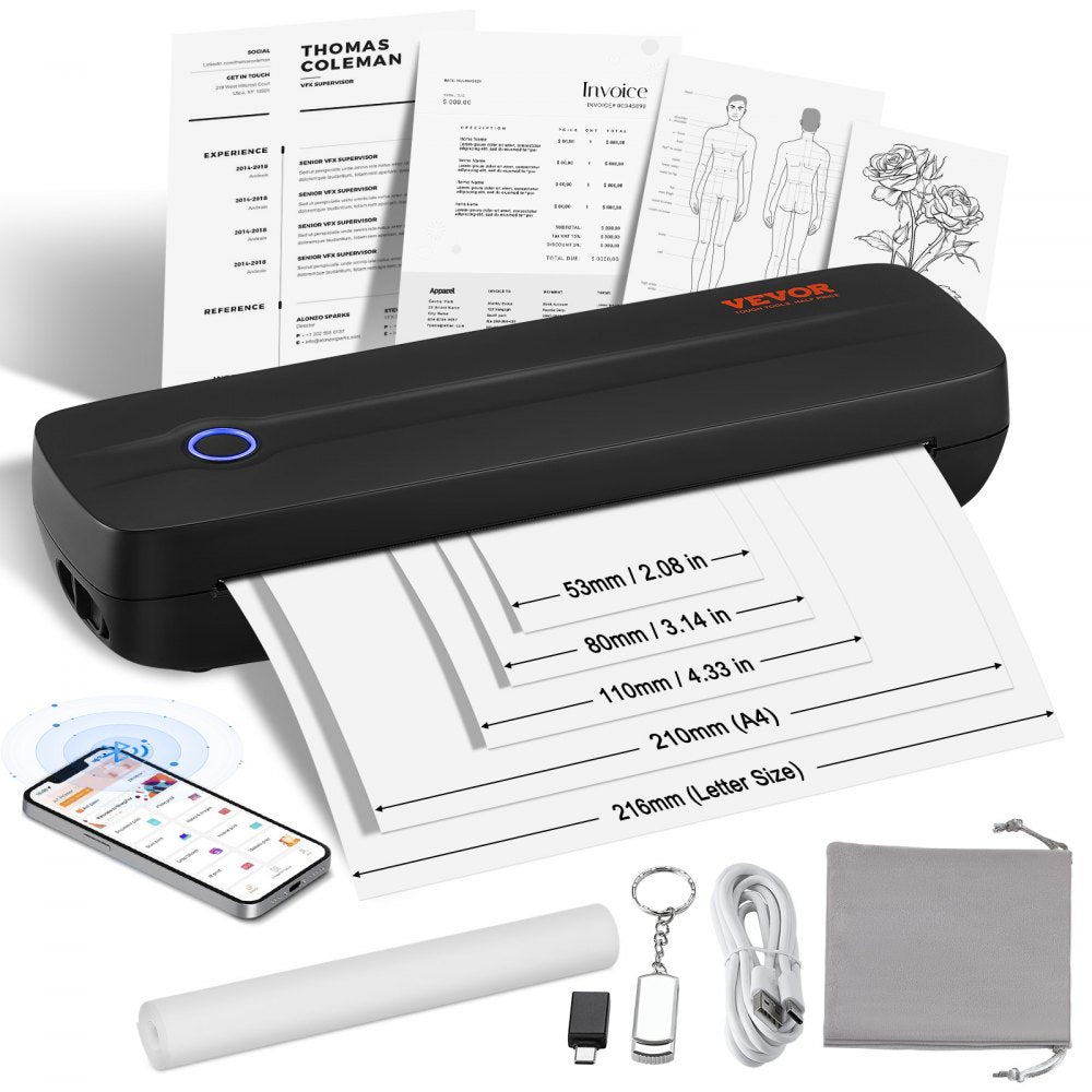 Y8 Pro - Lightweight Portable Thermal Printer with 2600 mAh Battery