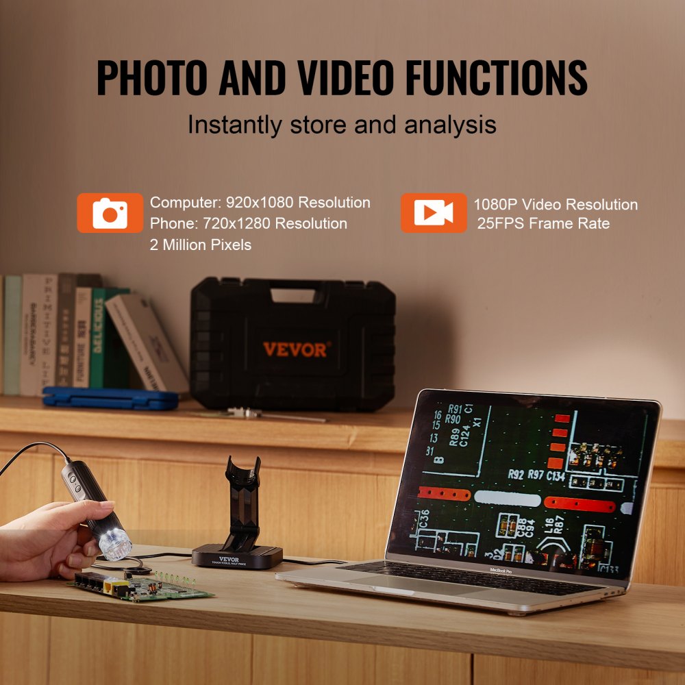 W1A - Wireless 50X-1000X Digital Microscope with Rechargeable Battery
