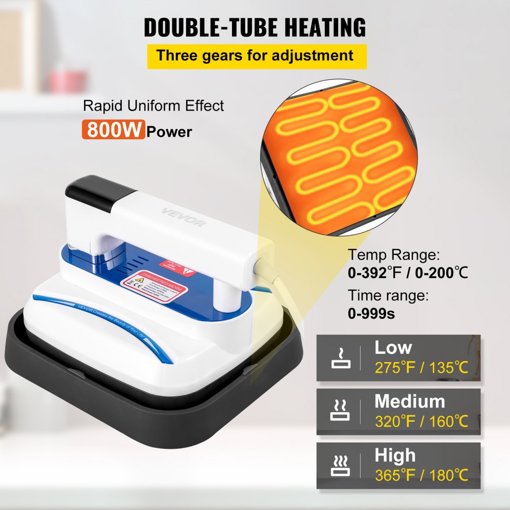 010483282618 - Compact 7x8 Inch Portable Heat Press with Touch Screen