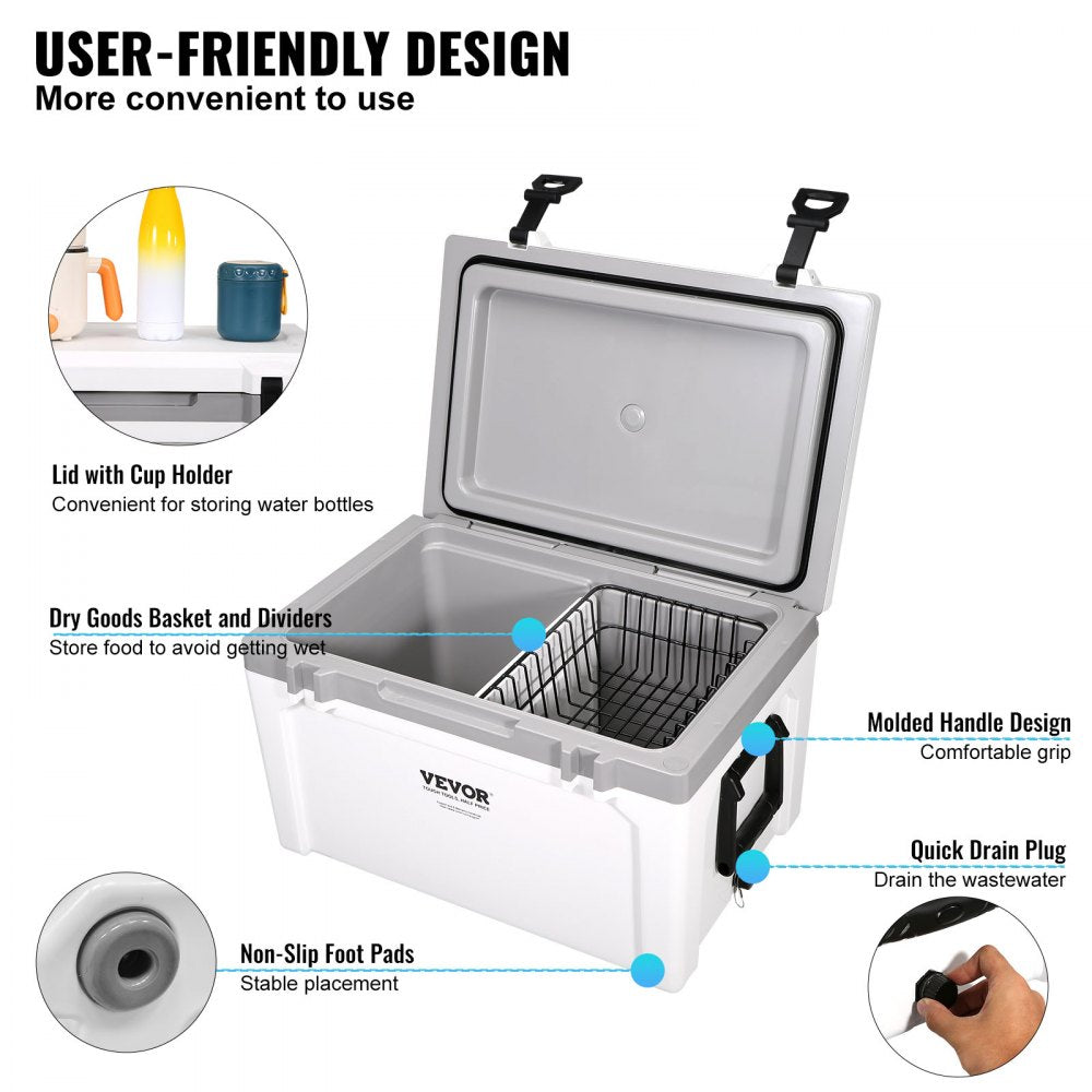 SK5000 - 52qt VEVOR Cooler, 6-Day Ice Retention, Heavy-Duty Handle