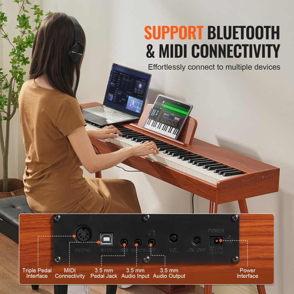 886 - 88 Key Digital Piano with 200 Tones & Stereo Sound