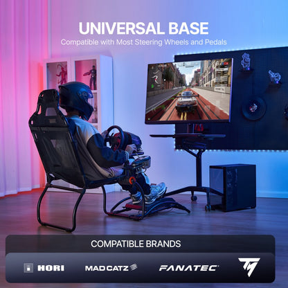 FC-L03 - Adjustable Carbon Steel Racing Wheel Stand with Comfort Upholstery