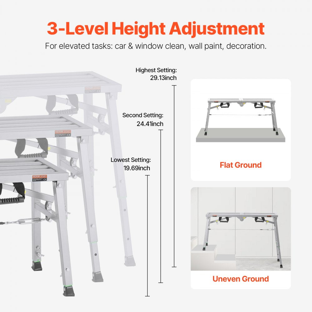 WBS-020 - Adjustable Height Portable Scaffolding for 400 lb Capacity