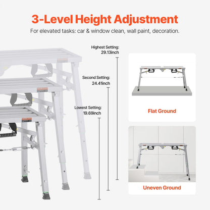 WBS-020 - Adjustable Height Portable Scaffolding for 400 lb Capacity