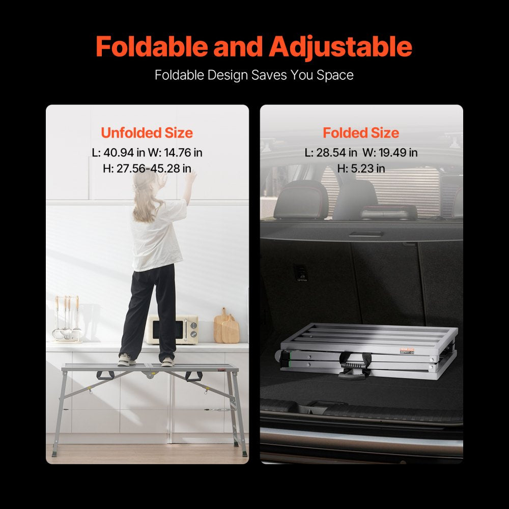 WBS-021 - Adjustable Portable Scaffolding 800 lb Capacity, Compact & Lightweight
