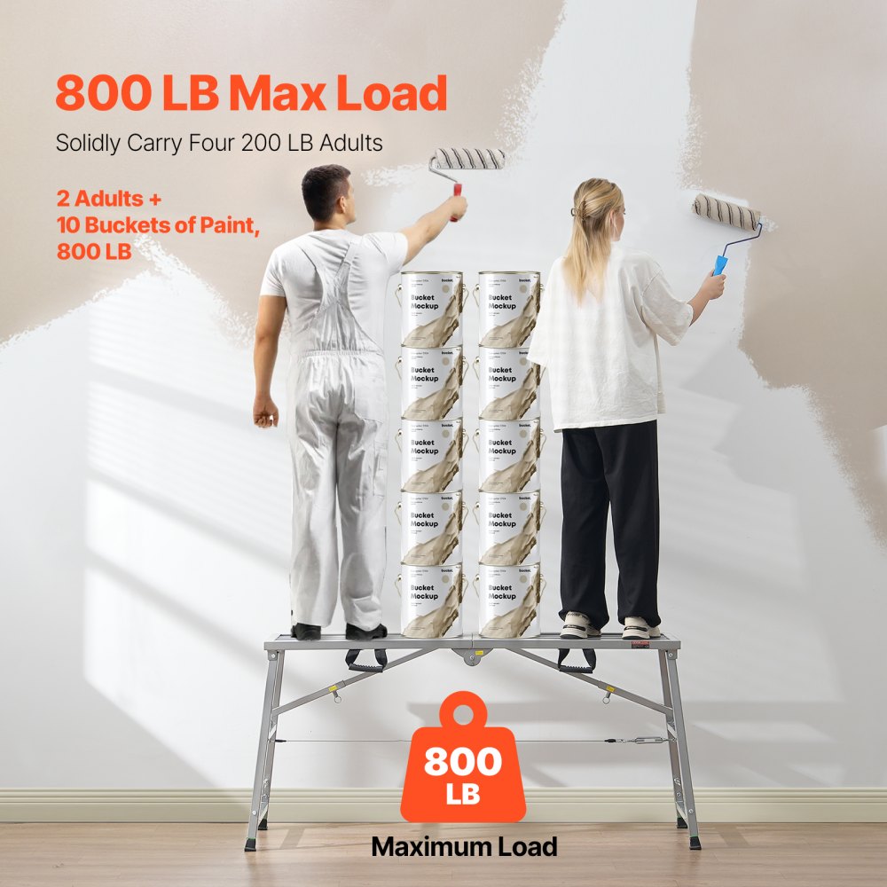 WBS-021 - Adjustable Portable Scaffolding 800 lb Capacity, Compact & Lightweight