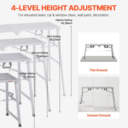 WBS-021 - Adjustable Portable Scaffolding 800 lb Capacity, Compact & Lightweight