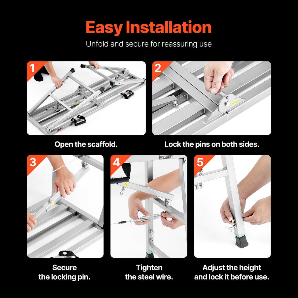 WBS-021 - Adjustable Portable Scaffolding 800 lb Capacity, Compact & Lightweight