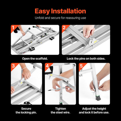 WBS-021 - Adjustable Portable Scaffolding 800 lb Capacity, Compact & Lightweight