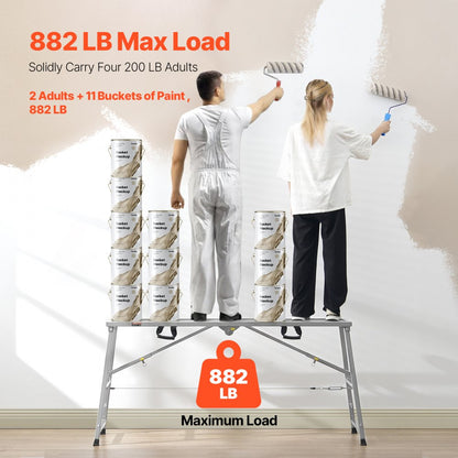 WBS-022 - Adjustable Scaffolding Platform, 880 lb Capacity, Foldable Design