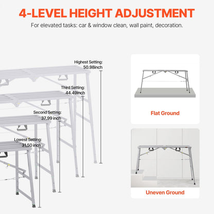 WBS-022 - Adjustable Scaffolding Platform, 880 lb Capacity, Foldable Design