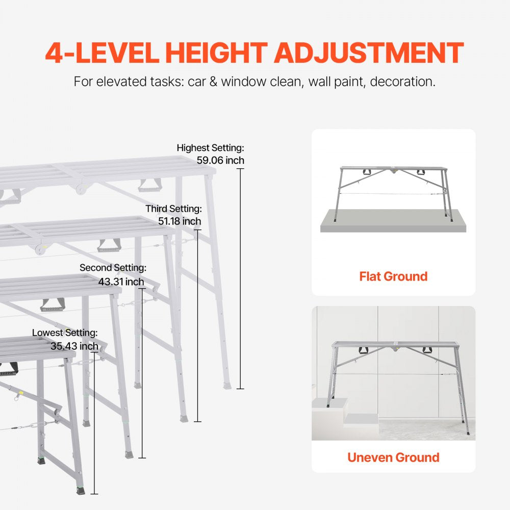 WBS-023 - Adjustable Portable Scaffolding Platform, 880 lb Capacity