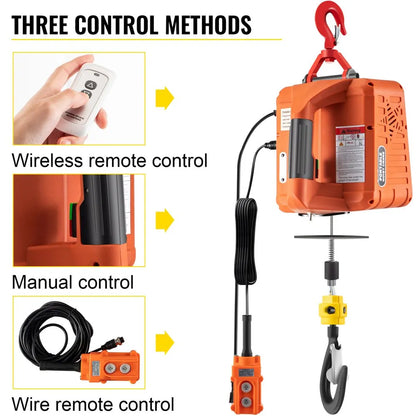 010856181487 - 1100lb Capacity Portable Electric Hoist with Remote Control