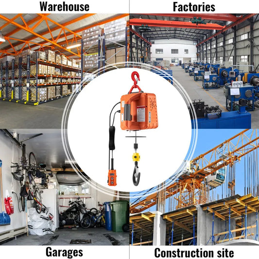 010856181487 - 1100lb Capacity Portable Electric Hoist with Remote Control