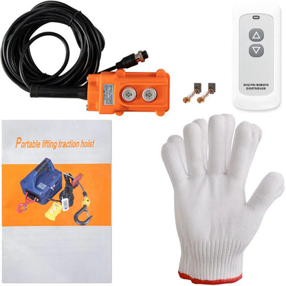 010856181487 - 1100lb Capacity Portable Electric Hoist with Remote Control