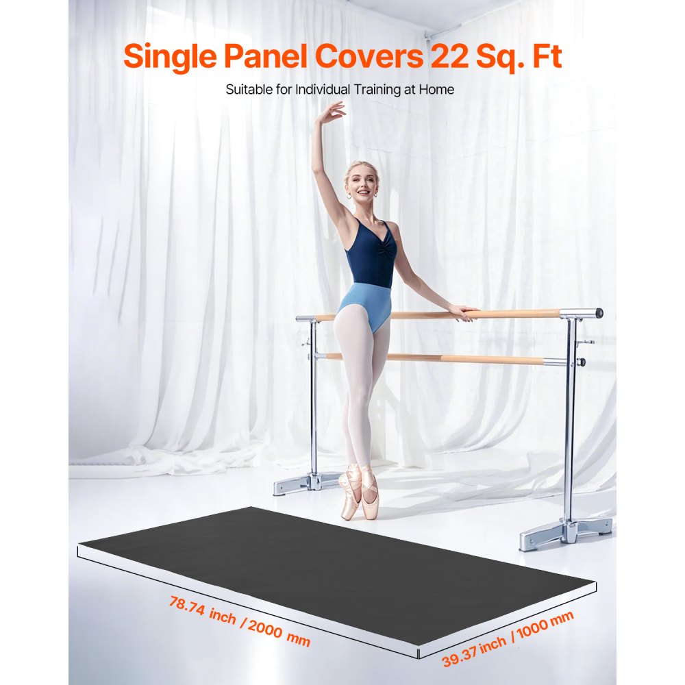 HJPVC24200 - Anti-Slip 6.6' x 3' PVC Gym Flooring Mat for Multi-Sport Use