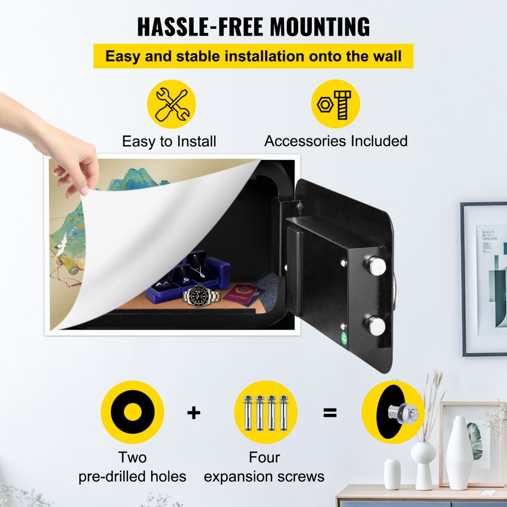010633128504 - 1 Cubic Foot Steel Safe with Fingerprint & Key Locks