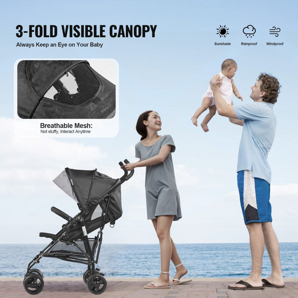U103A - 13 lbs Lightweight Folding Stroller with Adjustable Backrest