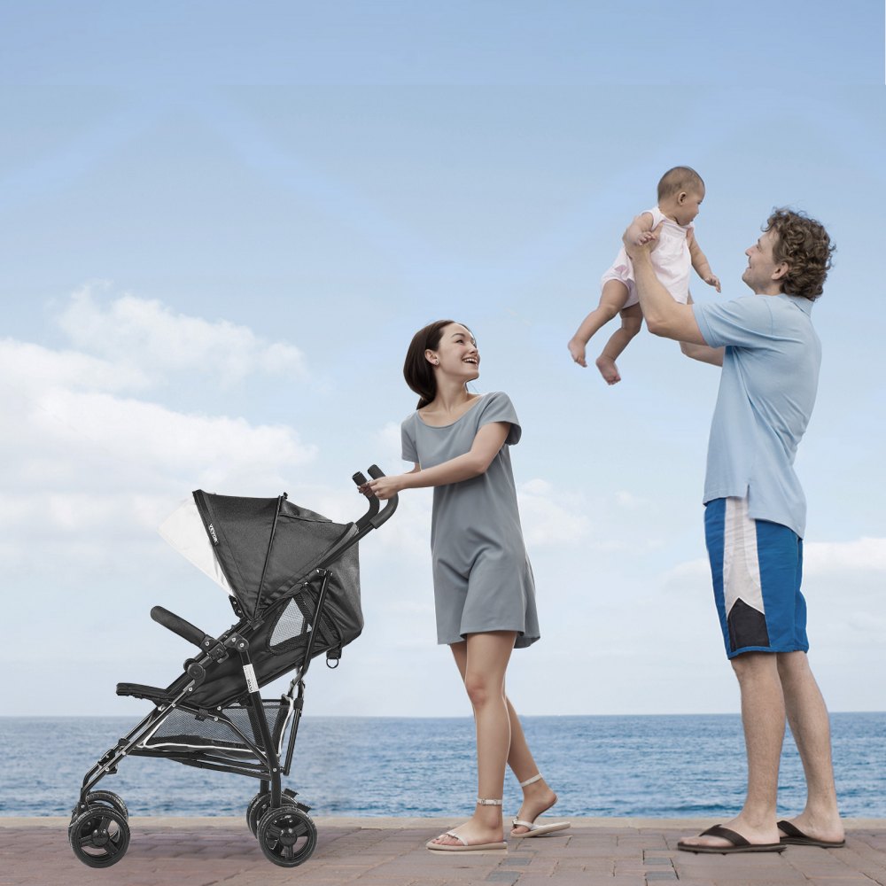 U103A - Portable Lightweight Stroller with Adjustable Backrest & Shock-Absorbing Tires