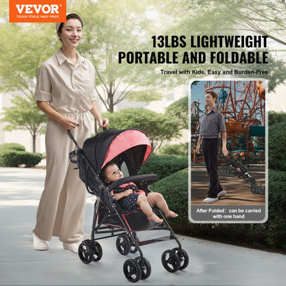 U103A - Compact Folding Stroller with 50 lbs Capacity & Shock-Absorbing Tires