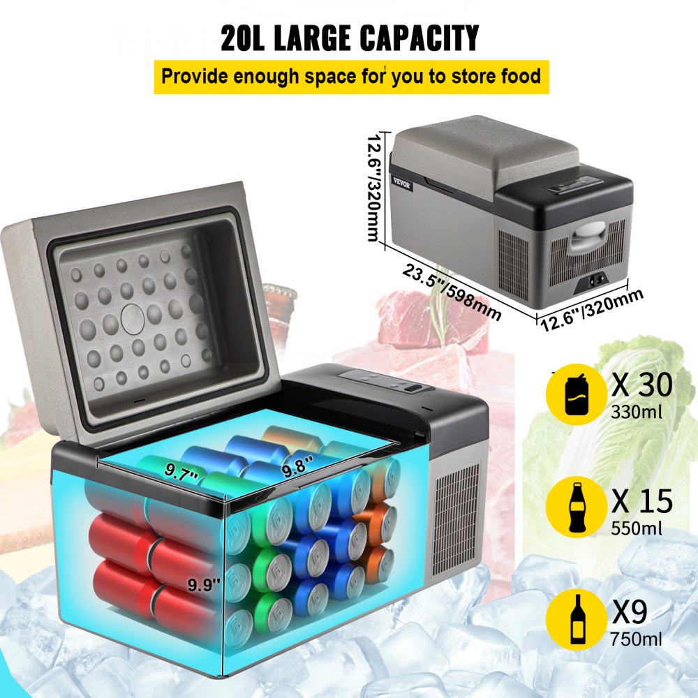 SH-C20 - Compact 21 Qt Portable Refrigerator with Digital Control