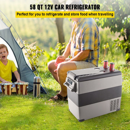 010213874704 - 58 Qt Portable Car Fridge with Digital Panel & Rapid Cooling