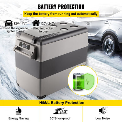010213874704 - 58 Qt Portable Car Fridge with Digital Panel & Rapid Cooling