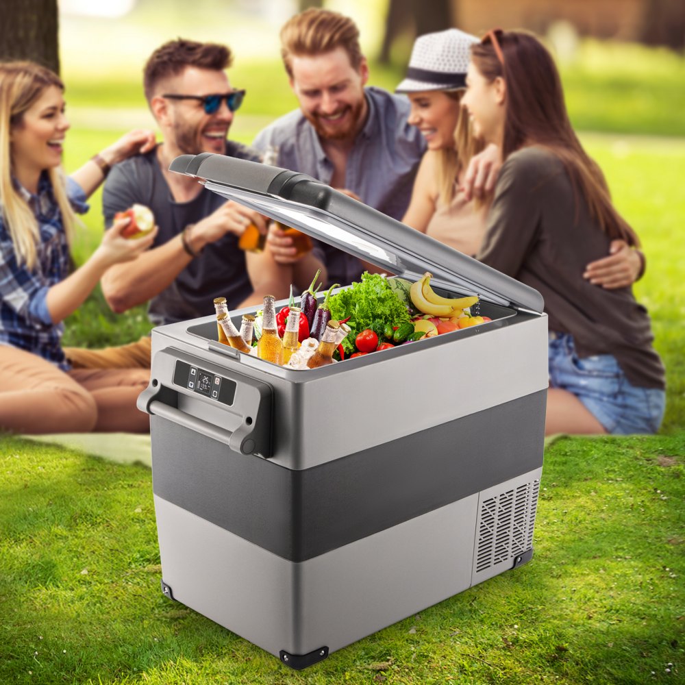 010213874704 - 58 Qt Portable Car Fridge with Digital Panel & Rapid Cooling