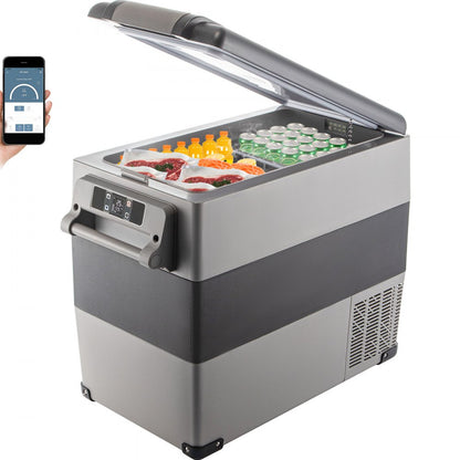 010213874704 - 58 Qt Portable Car Fridge with Digital Panel & Rapid Cooling